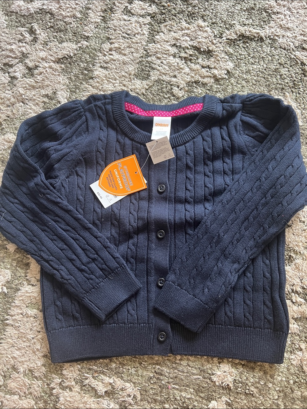 Gymboree Navy Cable-Knit Button Cardigan